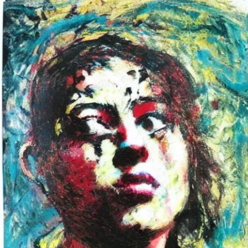 Image similar to photo of young woman by jackson pollock