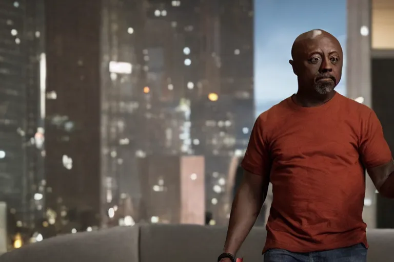 Image similar to donnell rawlings as ashy larry movie still, from the new die hard movie, 8 k, realistic