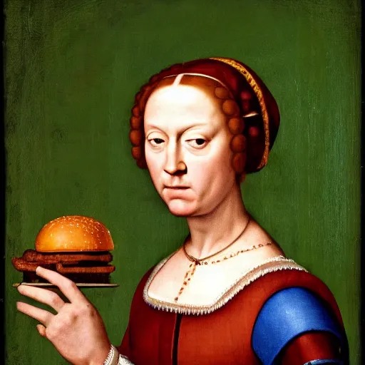 Image similar to Renaissance portrait of a Big Mac