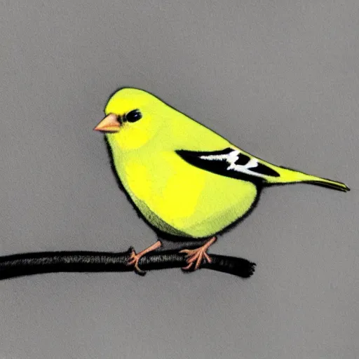 Prompt: draw an american goldfinch