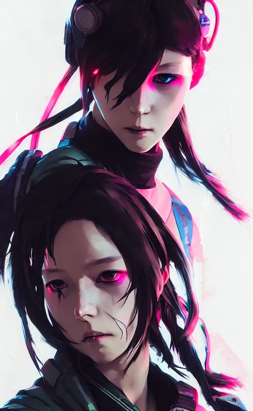 Image similar to cyberpunk anime girl, cyberpunk accessory, 3 / 4 shot, street night, beautiful face, grafity, arcane, detail, good face, pose model, concept art, in style of yoji shinkawa, pan ren wei, col price, atey ghailan, by greg rutkowski, aesthetic, digital painting, 3 d