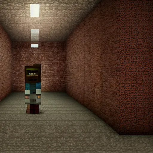 Image similar to silent hill in style of minecraft, highly detailed, realistic, 8 k