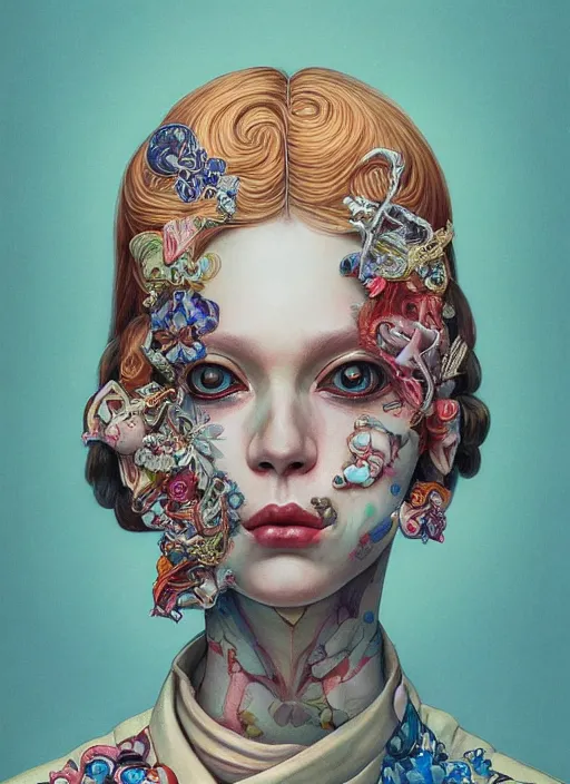 Image similar to fashion portrait :: by Martine Johanna and Simon Stålenhag and Chie Yoshii and Casey Weldon and Guillermo del toro :: ornate, dynamic, particulate, rich colors, intricate, elegant, highly detailed, centered, artstation, smooth, sharp focus, octane render, 3d