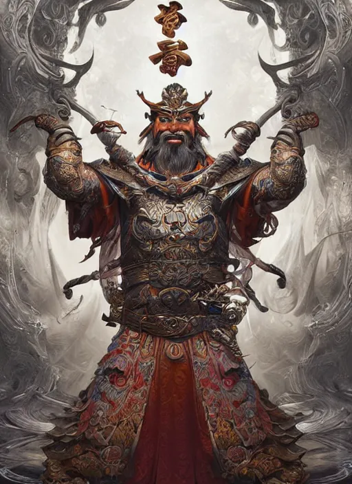 Image similar to digital painting of chinese gods, by filipe pagliuso and justin gerard symmetric, fantasy, highly detailed, realistic, intricate port