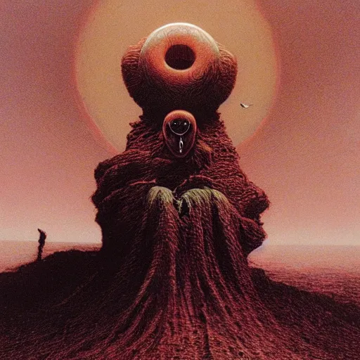 Image similar to mumaki rider, lord of the ring, beksinski