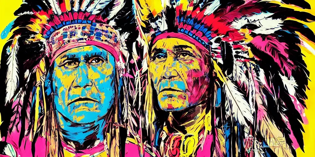 Image similar to of Native American Chief by P Jim Mahfood and Peter max