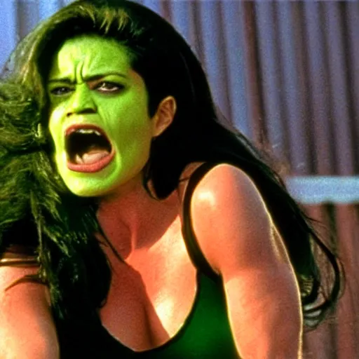 Image similar to promotional photo of she-hulk in the movie Heat (1995), movie still,