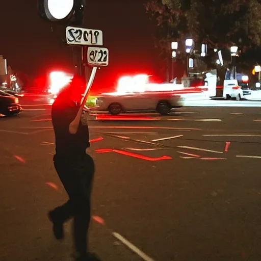 Image similar to ultra realistic red light camera capturing 2 1 savage running the light in san francisco, historically accurate footage, unreleased version of the second coming by james franco