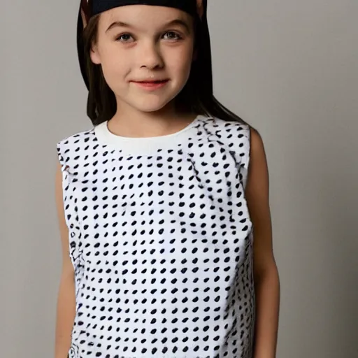 Prompt: milktank texture print fashion kids clothing