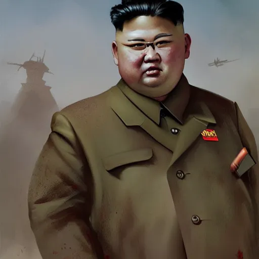 Image similar to zombie kim jong un geog darrow greg rutkowski