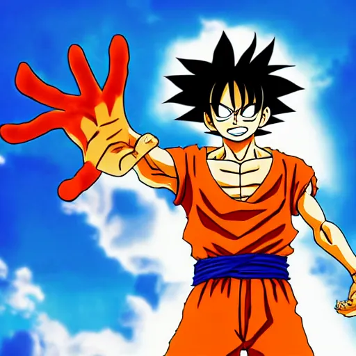 Image similar to luffy as goku