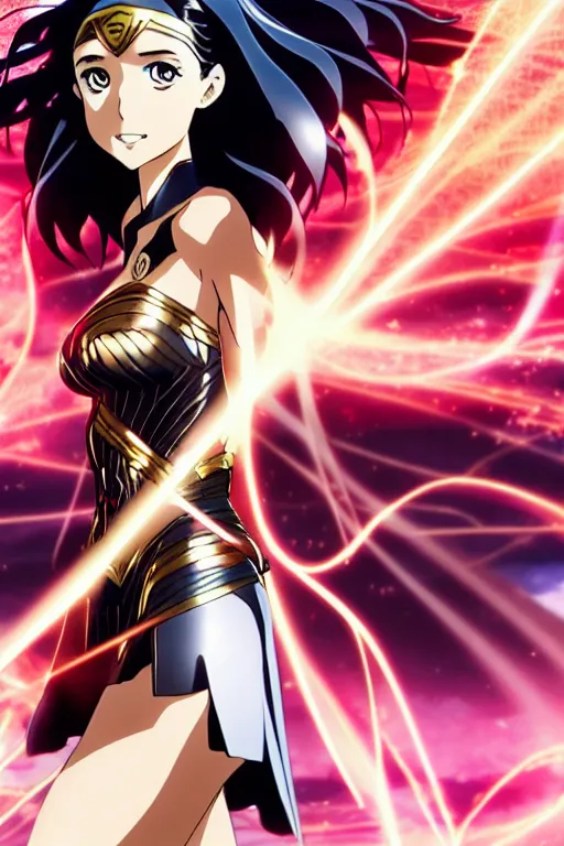 Image similar to anime key visual of Gal Gadot; official media