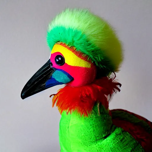 Image similar to A rainbow dodo bird beanie baby