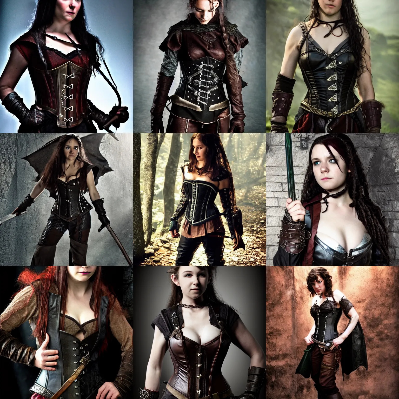 Prompt: epic fantasy d & d hobbit rogue, female, black leather corset, cinematic, beautiful lighting, realistic, action, epic
