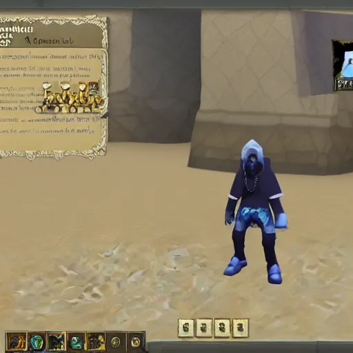 Prompt: a screenshot of Kanye West in Runescape