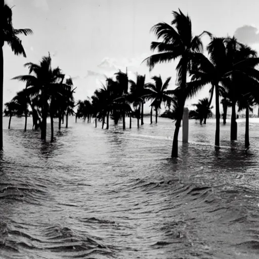 Image similar to an award - winning national geographic photograph of miami beach flooded after 1 0 0 years of rising sea level