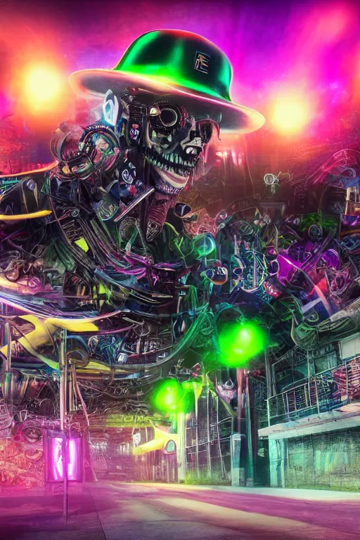 Image similar to fashion photo of one baseball cap, band merchandise, bandname is tripmachine, tourname is invasion of the tripmachines, realistic digital art, printed with a 3 d render of a huge futuristic steampunk generator, 8 k, fluorescent colors, halluzinogenic, multicolored, exaggerated detailed, unreal engine