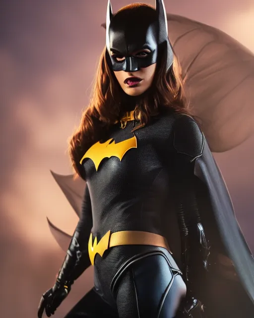 Image similar to 5 5 mm portrait photo of leslie grace as batgirl. magical atmosphere. art by artgerm and greg rutkowski. highly detailed 8 k. intricate. lifelike. soft light. nikon d 8 5 0.