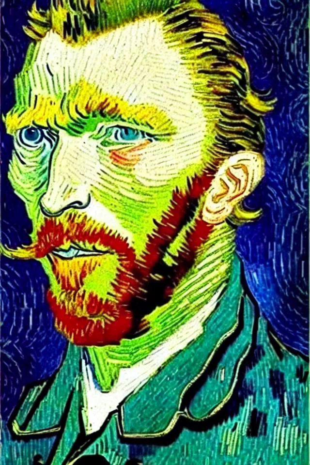 Prompt: wink, winking self - portrait of van gogh, wink and smile, happy vincent, one eye closed