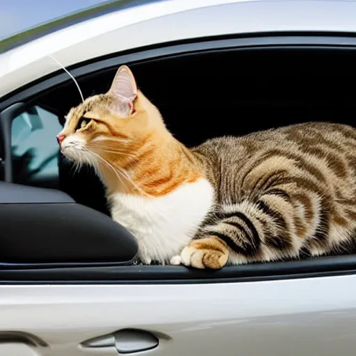 Image similar to cat driving a car