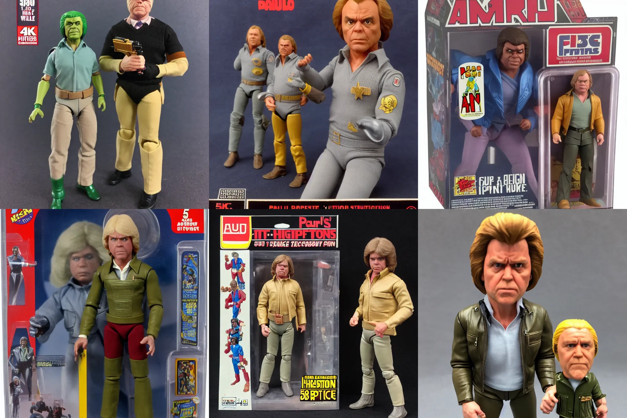 Prompt: Paul Williams as a 1980's Kenner style action figure, 5 points of articulation, full body, 4k, highly detailed