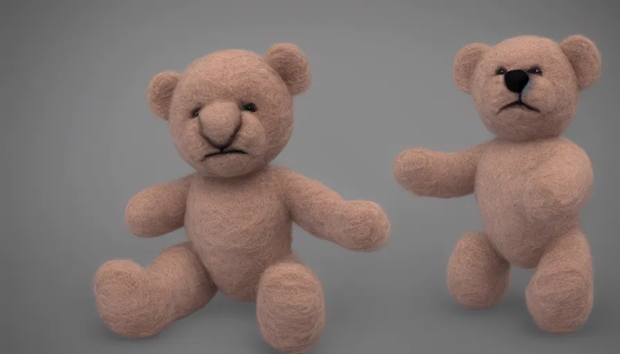 Image similar to joe biden teddy bear fluffy toy made of wool volumetric light, photo shoot, hyperdetailed, artstation, cgsociety, by denis villenueve 8 k