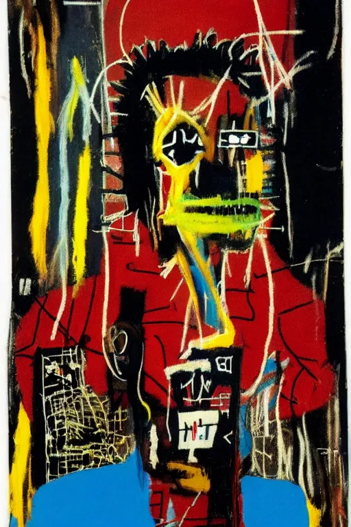 Image similar to Basquiat tarot card The Hanged Man