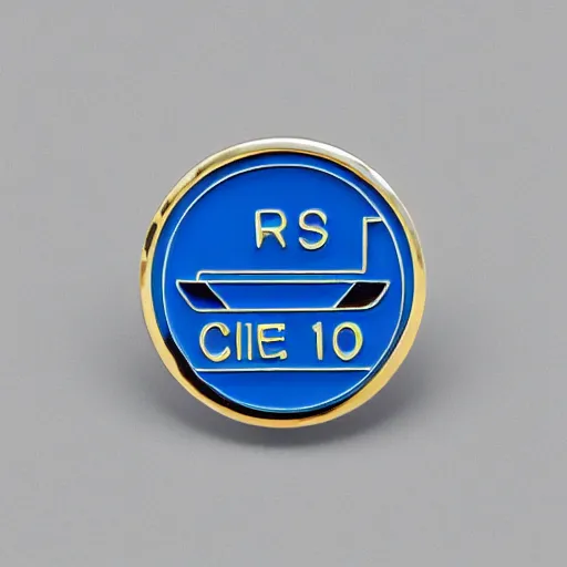 Image similar to a photo of a retro 8 0 s minimalistic clean fire warning enamel pin, studio lighting, behance