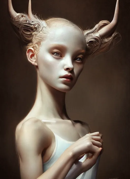 Image similar to ultra realistic, beautiful teenage ballerina, in the style of peter mohrbacher by weta digital and beth cavener, high face symmetry, intricate, masterpiece, award winning, high face symmetry, intricate