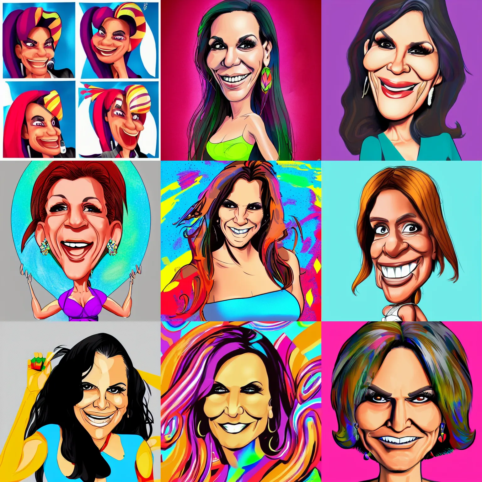 Prompt: a very exagerated caricature of ivete sangalo, colorful, trending on artstation, artgem, pixiv