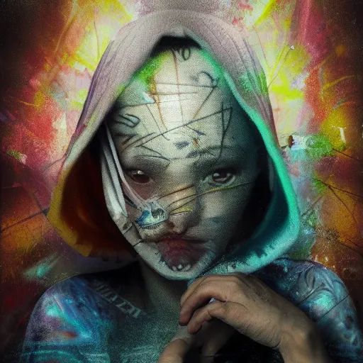 Image similar to that moment when you realize grafitti and almonds are hard words to spell, by cameron gray, wlop, stanley kubrick, masamune, unique perspective, epic, trending on artstation, photorealistic, 3 d render, vivid