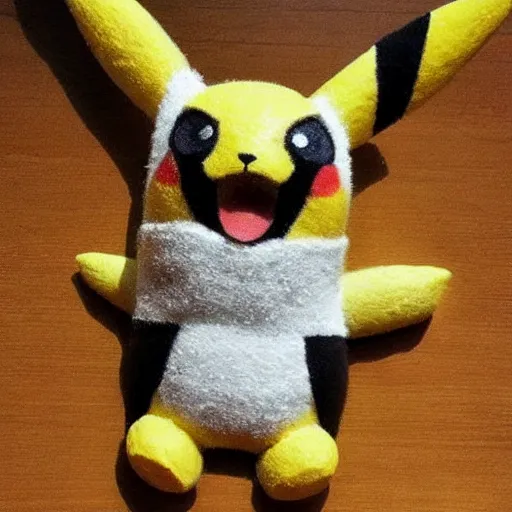 Image similar to Pikachu Sculpture made out of sawdust