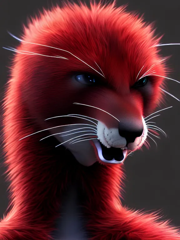 Prompt: furry - male - red - black - weasel - chaos theorist - fursona uhd ue 5 visual novel pc game expressions, photorealistic, trending on weasyl