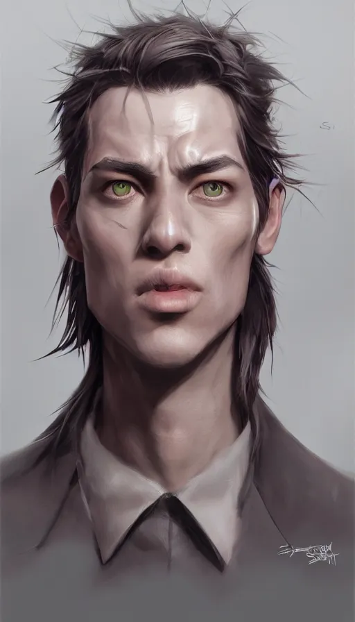 Image similar to a portrait of edward scissorhandskey visual, realistic shaded perfect face, fine details by stanley artgerm lau, wlop, nekro, james jean, andrei riabovitchev, marc simonetti, and sakimichan, trending on artstation