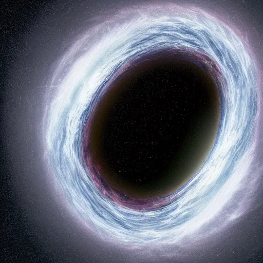 Prompt: picture of a black hole, highly detailed 4K award winning photography, space picture, event horizon, gravitational lens effect