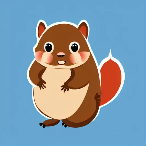 Prompt: vector illustration of a cute fat squirrel