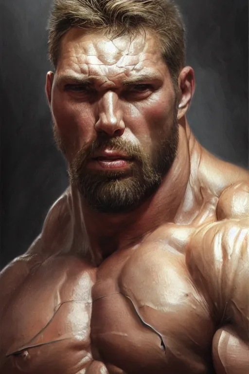 Image similar to portrait of charlie munger posing ultra realistic illustration, a hulking herculean gigachad, bulging muscles, intricate, highly detailed, digital painting, artstation, radiant light, caustics, war hero, concept art, smooth, sharp focus, by gaston bussiere, bayard wu, giger, maxim verehin