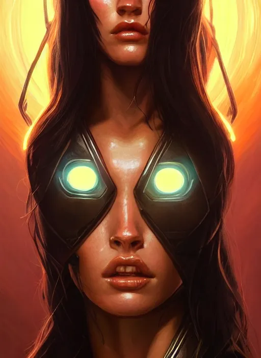 Prompt: portrait of apex legends megan fox, planet of the apes, intricate, elegant, glowing lights, highly detailed, digital painting, artstation, glamor pose, concept art, smooth, sharp focus, illustration, art by artgerm and greg rutkowski, artey freytag