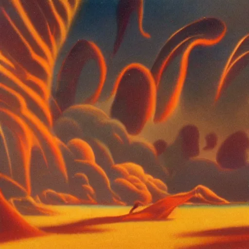 Image similar to matte painting from Fantasia (1943)