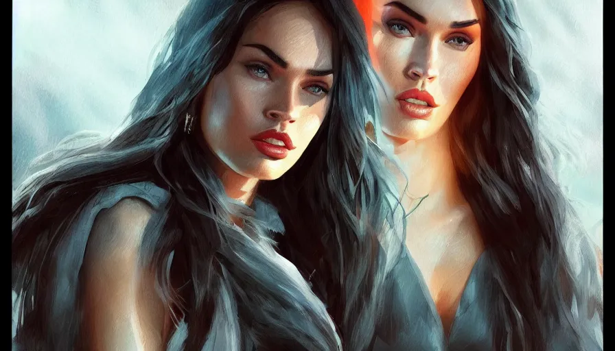 Image similar to concept art by jama jurabaev, megan fox, cinematic shot, trending on artstation, high quality, brush stroke