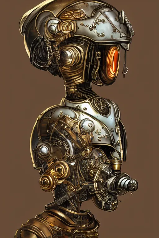 Image similar to steampunk helmet fantasy art mask robot ninja stylized digital illustration sharp focus, elegant intricate digital painting artstation concept art global illumination ray tracing advanced technology chaykin howard and campionpascale and cooke darwyn and davis jack