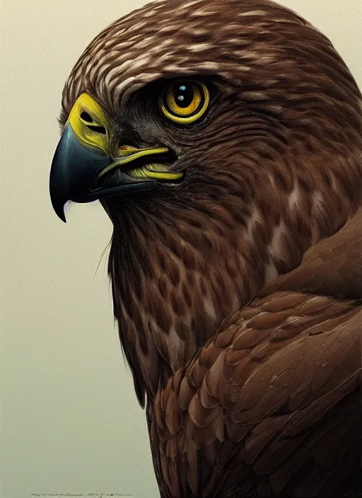 Image similar to a detailed full wing portrait of a american hawk, beautiful, by dorian cleavenger, greg rutkowski, wlop, astri lohne, zdzisław beksinski trending on artstation w - 5 1 2