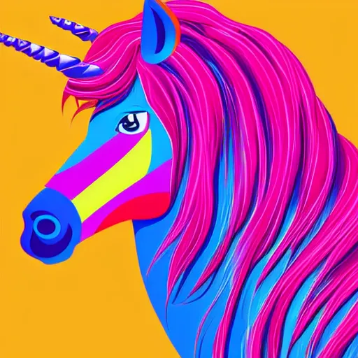 Prompt: A nice unicorn, Anthropomorphized, portrait, highly detailed, colorful, illustration, smooth and clean vector curves, no jagged lines, vector art, smooth