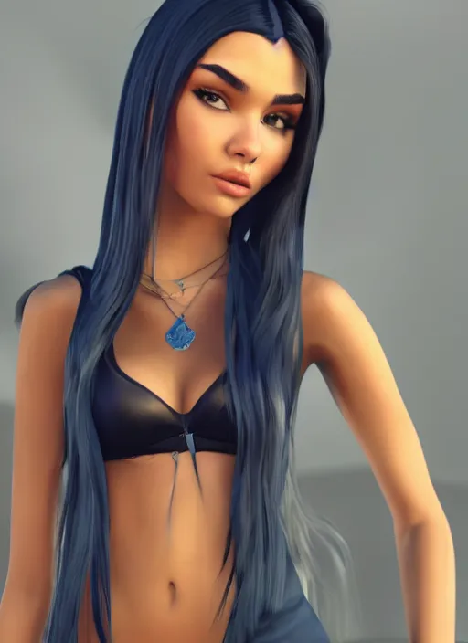 Image similar to Madison Beer as a video game character, digital art, unreal engine, unreal engine render, blender render, render, 4k, coherent