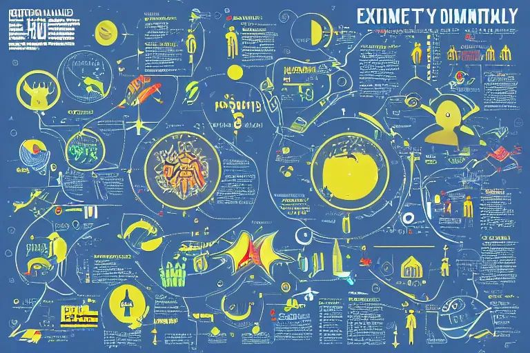 Image similar to detailed infographic depicting humanity's popularity with extraterrestrial cultures, digital display, highly detailed, full color, crisp detailed vectors