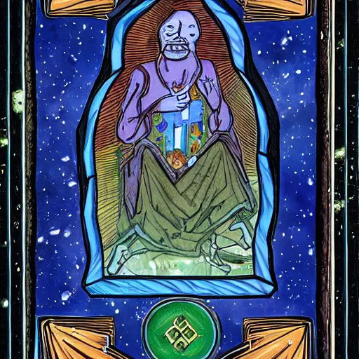 Prompt: The tarot card of earthly demise, showcased inside a glass box, uncropped, 8k, highly detailed, commission, concept art, contest winner.