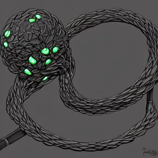 Image similar to ethernet cord monster, digital art, artstation