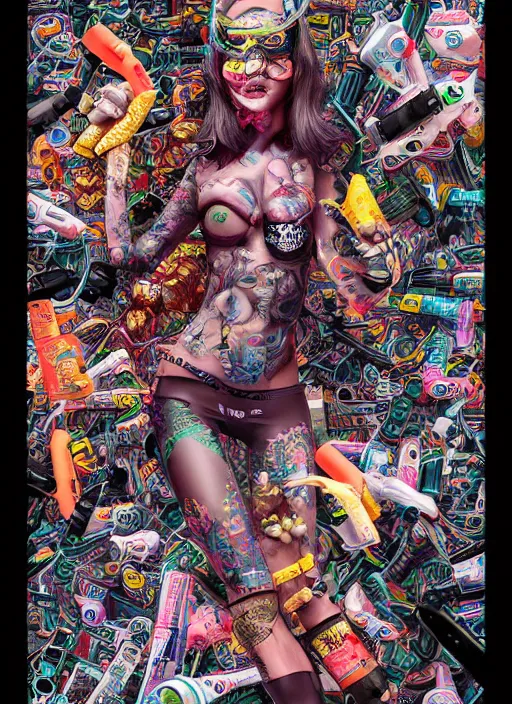 Image similar to duck drinks energy drink monster energy, elegant, sophisticated, fashionable cyberpunk gravure idol, an ultrafine hyperdetailed illustration by kim jung gi, irakli nadar, intricate linework, bright colors, porcelain skin, unreal engine 5 highly rendered, fashion photography, global illumination, radiant light, detailed and intricate environment