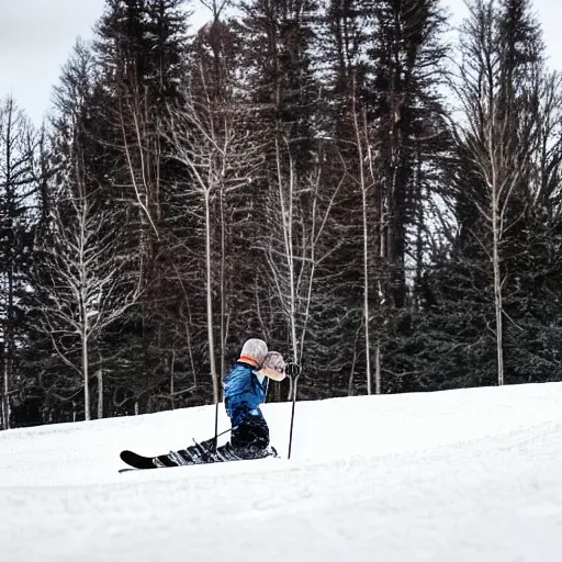 Image similar to photo of a guy skiing, the ground is all ice - cream!!!!!!!!!!!!!!!