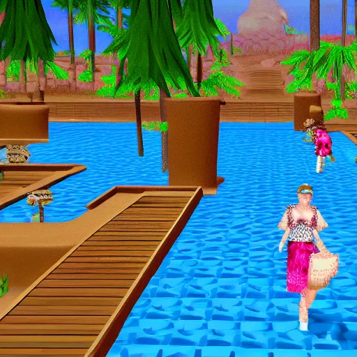 Prompt: valentino resort ss 2 0 1 6 in a psx rpg style, fashion gameplay screenshot